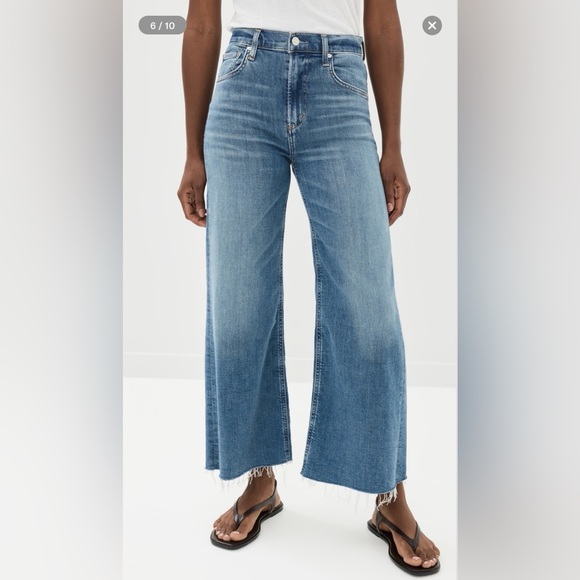 Citizen of Humanity Lyra Wide Leg Crop Raw Hem
